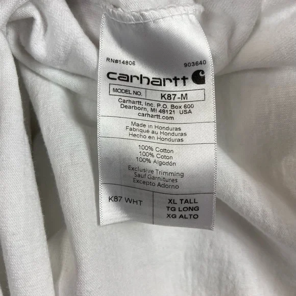 Carhartt Men's Pocket Tee Loose Fit XL Tall Set of Two Shirts 1 Black 1 White - Picture 6 of 13